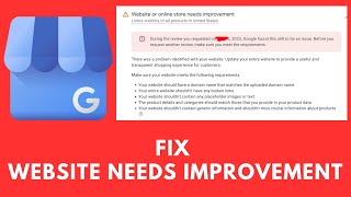 How to Fix a Google Merchant Center Suspension Website Needs Improvement [upl. by Nomled]