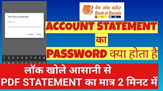 BOB ACCOUNT STATEMENT EMAIL PDF PASSWORD BOB STATEMENT PDF PASSWORD 2023 [upl. by Kennet]