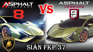 Lamborghini Sian FKP 37 Asphalt 8 vs Asphalt 9 [upl. by Farrish]