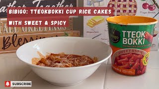 bibigo tteokbokki cup rice cakes with sweet amp spicy  떡볶이컵 매콤달콤 [upl. by Paula43]