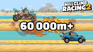 INSANE LONG DISTANCE RECORDS IN BEACH  Hill Climb Racing 2 [upl. by Enyt173]