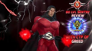 TLB King Sentry Level 80 performance with Brilliant CTP of Greed Marvel Future Fight [upl. by Aneleh460]