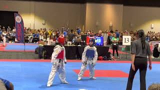 2022 AAU taekwondo Olympic Sparring Nationals Highlights 1011 youth Black Belt 35K Division [upl. by Mogerly660]