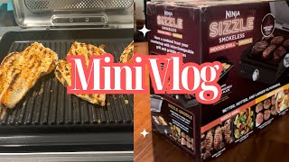 WE BOUGHT A NINJA INDOOR GRILL  cooking summer food  random Saturday adventure [upl. by Karlene602]