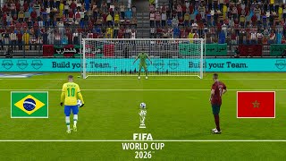 Brazil 🆚 Morocco  Final FIFA World Cup 2026  Penalty Shootout  Neymar 🆚 Hakimi  PES Gameplay [upl. by Ker]