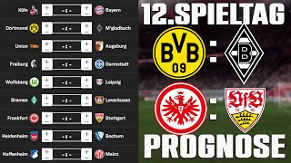 12Spieltag Bundesliga 2324 Prognose  Alle Spiele amp Tipps [upl. by Redep]