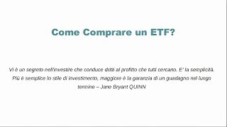 ETF borsa italiana come si comprano [upl. by Nihi]