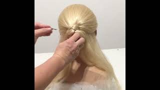 Wedding hairstyles long hair bun hairstyles Juda hairstyle Simple chignon updo open hairstyle [upl. by Trinee]