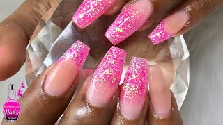 Polygel Nails  How To Glitter Ombre with Polygel [upl. by Sande]