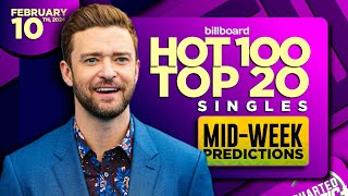 MIDWEEK PREDICTIONS  Billboard Hot 100 Top 20 Singles  February 10th 2024 [upl. by Zetnas]