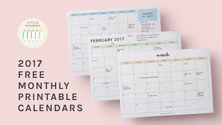 2017 Yearly Calendar Printables by Emmastudies [upl. by Yerffe]