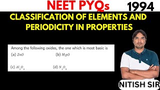 Among the following oxides the one which is most basic is  NEET PYQs [upl. by Annovy]