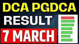 📚DCA PGDCA Exam Result 2024 Date Release dca pgdca computer [upl. by Compte]