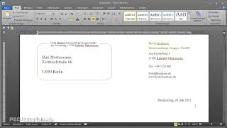 Microsoft WordVideoTraining  52 Der Geschäftsbrief Erstellung eines Textgerüstes [upl. by Monteith]