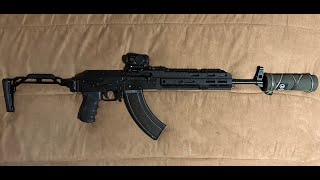 PSA GF5 AK47 w Dead Air SandmanS MIL Contract Suppressor  5quot gongs  100 Yards [upl. by Eniac]