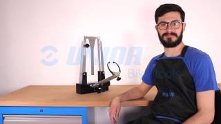 Unior truing stand calibration tool 16891  Product Overview  Unior Bike Tools [upl. by Jayne551]