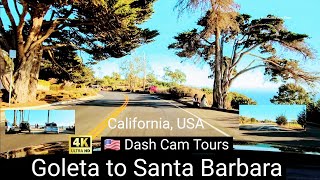 Driving from Goleta to Santa Barbara Beach ⛱ 4K [upl. by Rriocard]