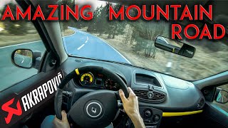 Renault CLIO 3 RS 200 CUP POV Drive on perfect Mountain Road  Clear Akrapovič Sound  4k  Gopro [upl. by Strader]