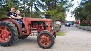 Two friends driving together in a David Brown Cropmaster tractor [upl. by Enilra]