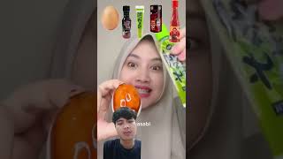 gimana rasanya wasabi🤔🤔 mukbang eatsambel challenge foodie sorts [upl. by Diraj]