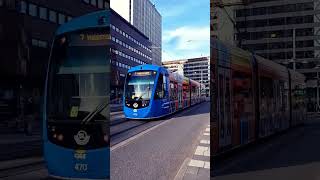 Tram passing Drottninggatan in Stockholm 4K [upl. by Sancha990]