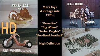 4 Marx Toys Commercials Big Wheel Krazy Kar Nobel Knights ProBowl Live Action Football HD TV Ads [upl. by Ihcelek510]