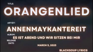 AnnenMayKantereit  Orangenlied Lyrics [upl. by Ramin]