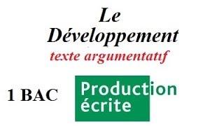 1BAC écrire le développement  plan dialectique dun texte arrgumentatif [upl. by Filbert129]