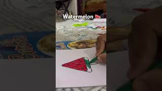 Watermelon drawing and coluring 🍉🍉🖌️ [upl. by Ehtnax]