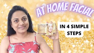 At Home Facial Lotus Radiant Gold Facial Kit  Ria Rajendran [upl. by Yevrah]