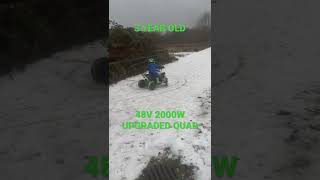 3 year old on a 48v 2000w upgraded Electric quad bike [upl. by Yclehc898]