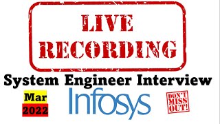 ⭐LIVE⭐ infosys system engineer interview questions for freshers 🔴 infosys system engineer exam 2022 [upl. by Cilegna287]