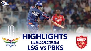 LSG vs PBKS IPL 2024 Lucknow vs Punjab Today Full Match Highlights  IPL 2024 Match Highlights [upl. by Annoel741]