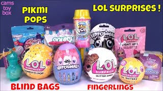 LOL Surprise Confetti GLitter Blind Bags Pikmi POP Disney Fingerlings Toys LIL Sisters Unboxing [upl. by Cristian]