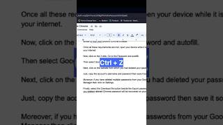 Recover Deleted Text On Google Docs googledocs datarecovery [upl. by Nett470]