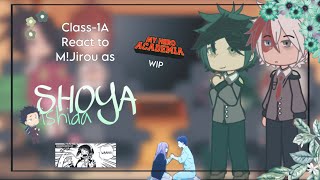 Class1A React to Jirou as Shoya Ishida  WIP  TW In Intro  MHA x ASV  My AU [upl. by Amieva]