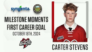 OHL Milestone  First Career Goal  Carter Stevens [upl. by Ahsirat]