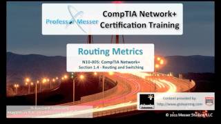 Routing Metrics  CompTIA Network N10005 14 [upl. by Ativla]