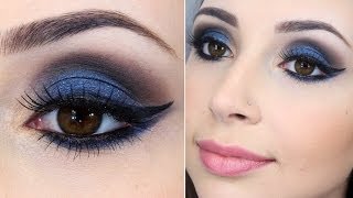 Tutorial de maquiagem azul para noite [upl. by Pahl118]