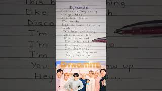 Dynamite BTS lyrics shorts bts dynamite [upl. by Elrebmik]