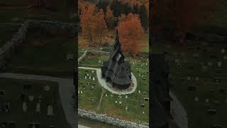 Borgund stavkirke Lærdal Norway🇳🇴😎 norway drone djimini4pro travel [upl. by Ressler]