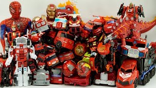 Tobot Red Car Transformers HelloCarbot Robot Color Fire Trucks Marvel Superheroes Collection Toys [upl. by Geraud508]