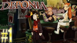 Lets Play Deponia GermanBlind 1  HUSSA LOS GEHTS [upl. by Engvall]