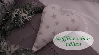 DIY  Stoffherzchen nähen  Anleitung [upl. by Haynor]