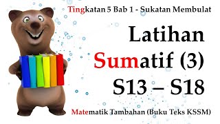 Matematik Tambahan Tingkatan 5 KSSM Bab 1  Sukatan Membulat  Latihan Sumatif Bhg 3 S13  S18 [upl. by Morena]