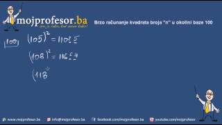 Brzo računanje kvadrata broja u okolini baze 100 [upl. by Schilt]