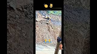 short Scared by landslide while excavator is working [upl. by Dawes]