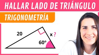 Hallar un LADO utilizando RAZONES TRIGONOMÉTRICAS 📐 Ejercicios de Trigonometría [upl. by Lebana349]