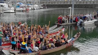 Celebration canoe landing 2018 [upl. by Kihtrak]