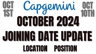 capgemini October 2024 joining date released [upl. by Gnuj]